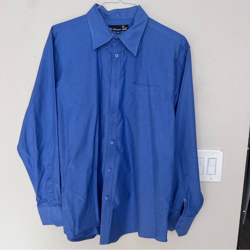 Ben Sherman Original Oxford Button-Down Shirt in Royal Blue. Size 2XL
